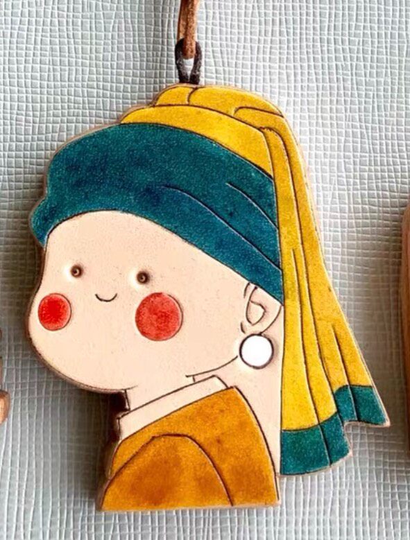 Girl with a Pearl Earring Leather Charm Set