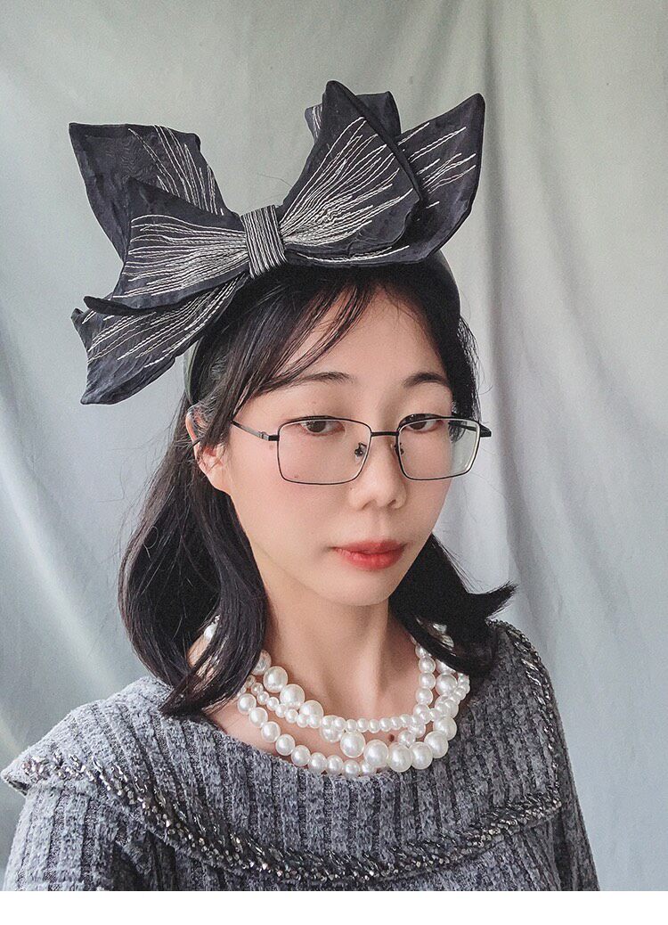 Textured Leather Bow Headband