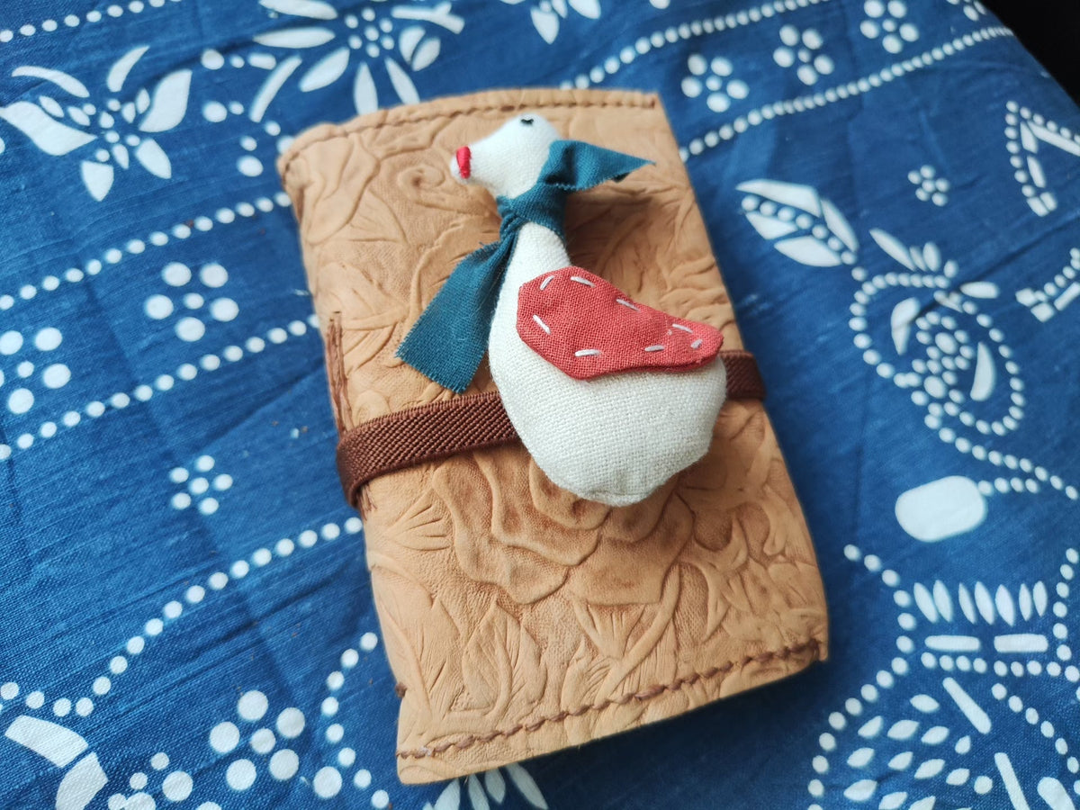 Embossed Leather Journal with Floral Cover