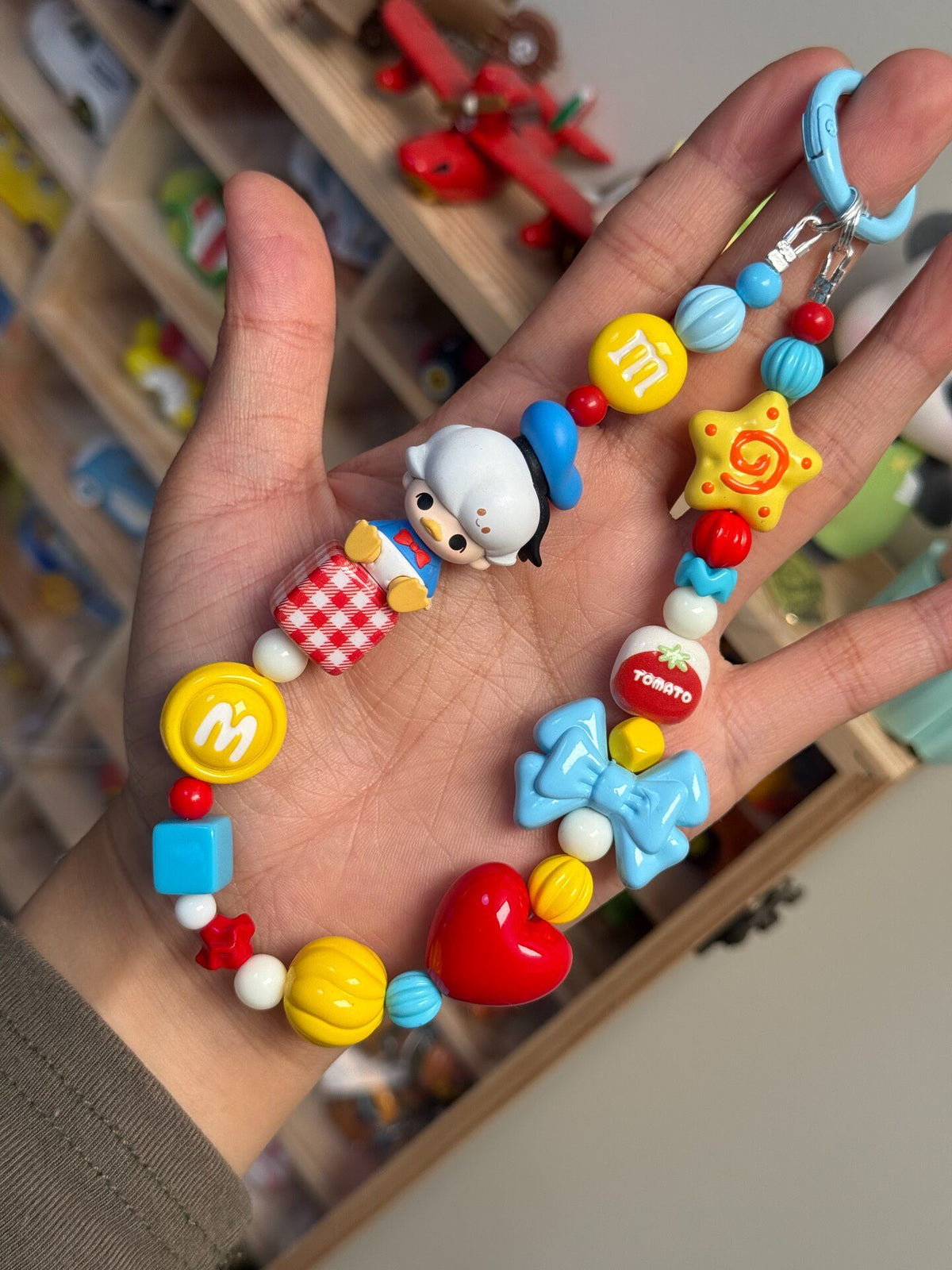 Duck Figurine Beaded Phone Strap Keychain