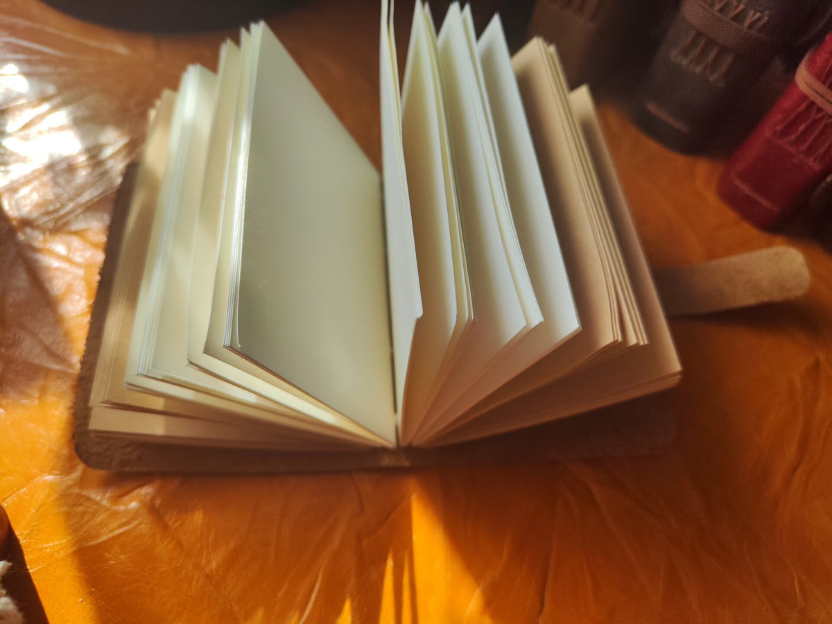 Leather Journal with Exposed Binding