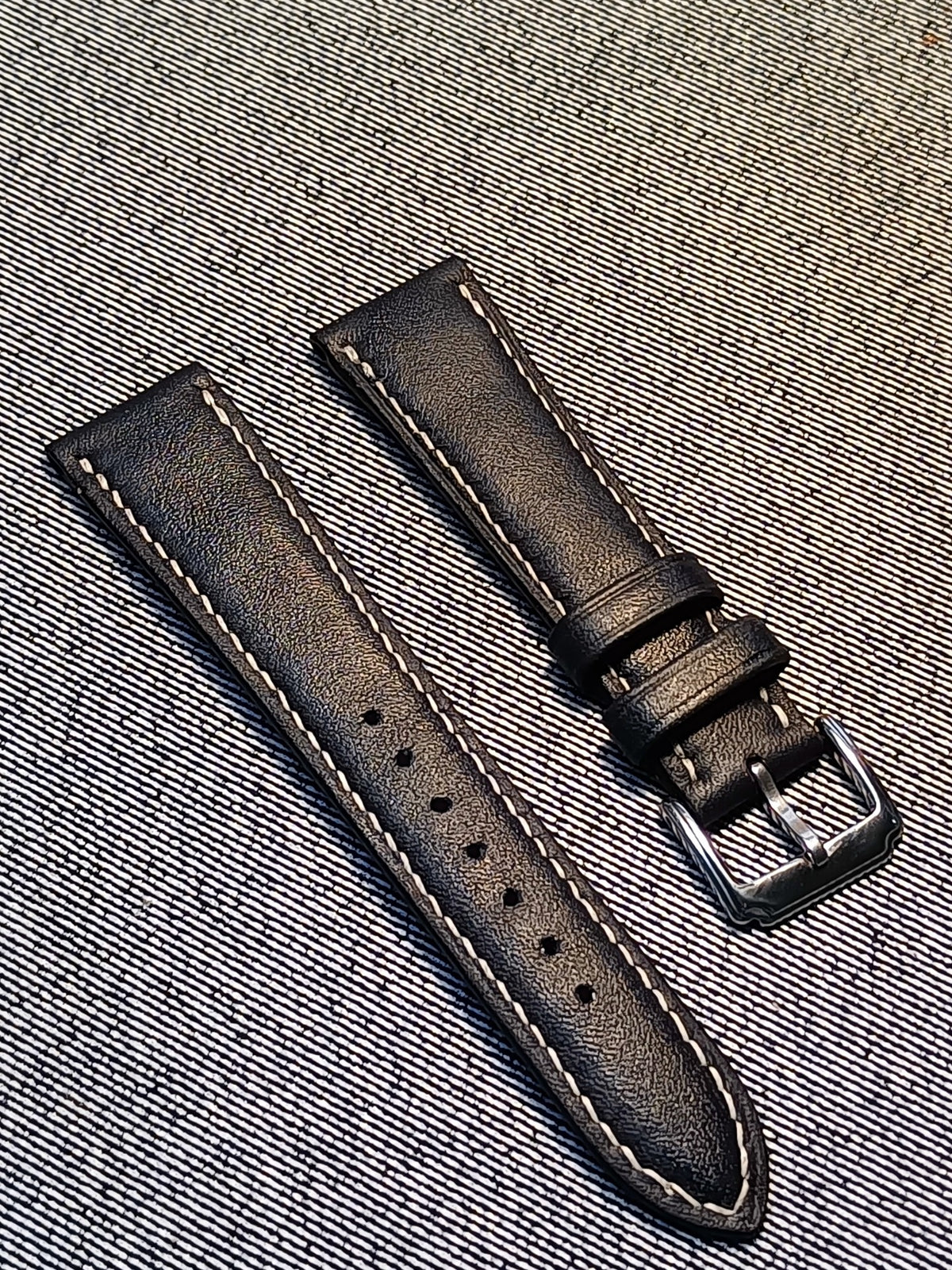 Handmade Dark Blue Napa Leather Watch Strap