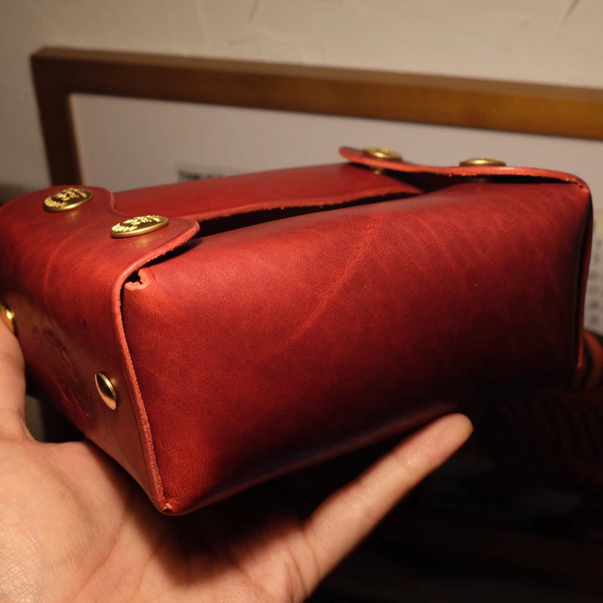 Horween Leather Tissue Box Cover