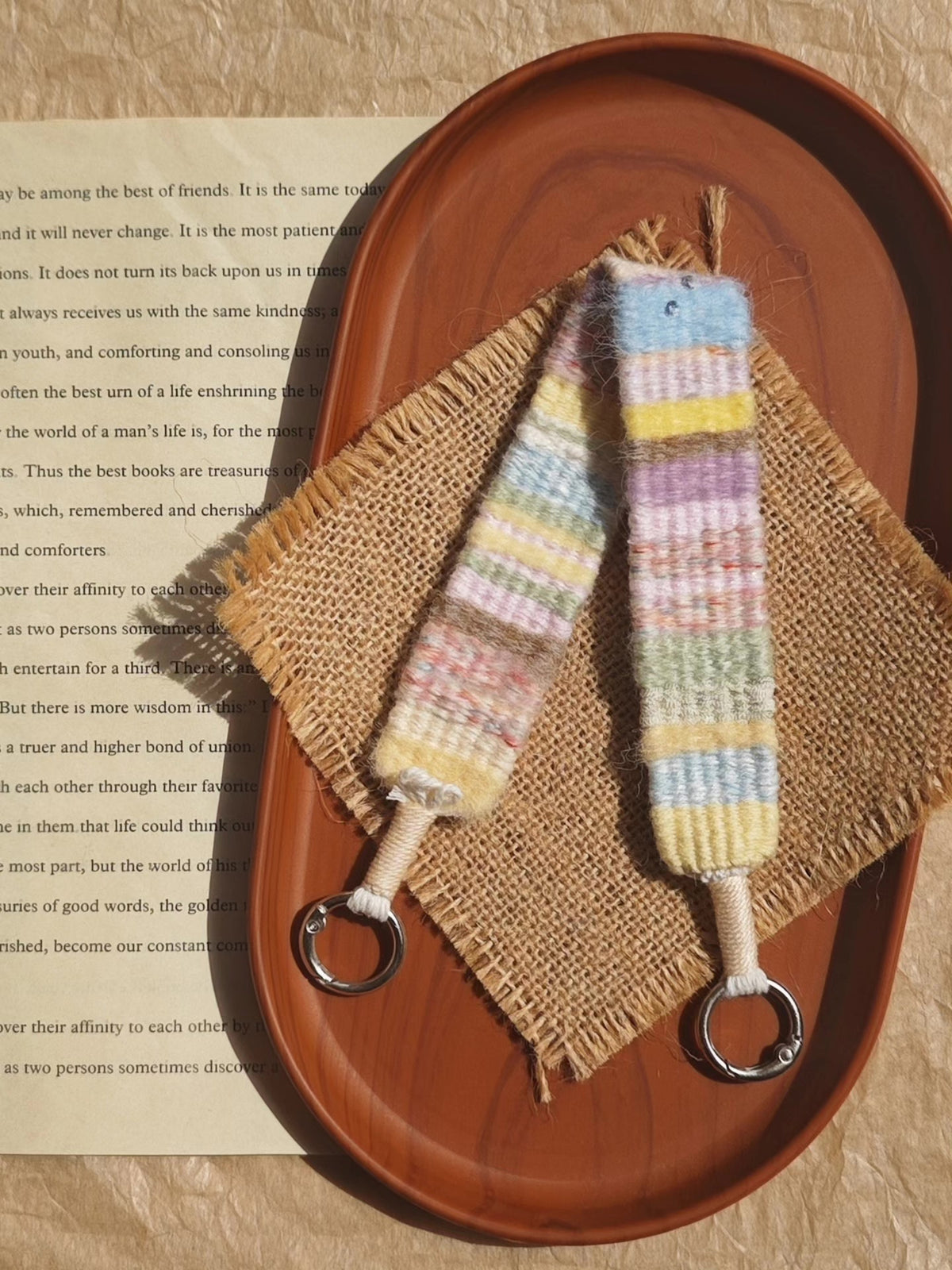 Handwoven Pastel Woven Lanyard Strap