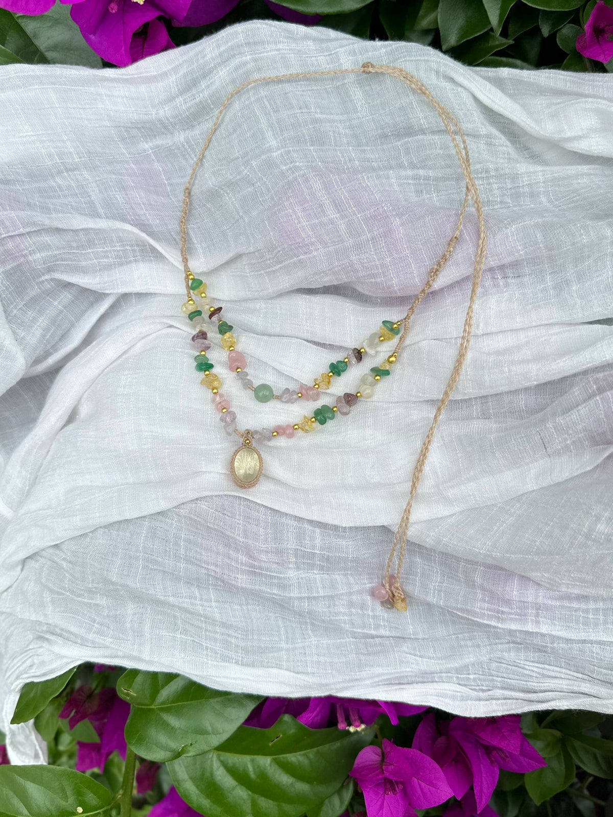 Handcrafted Macrame Necklace with Labradorite Pendant