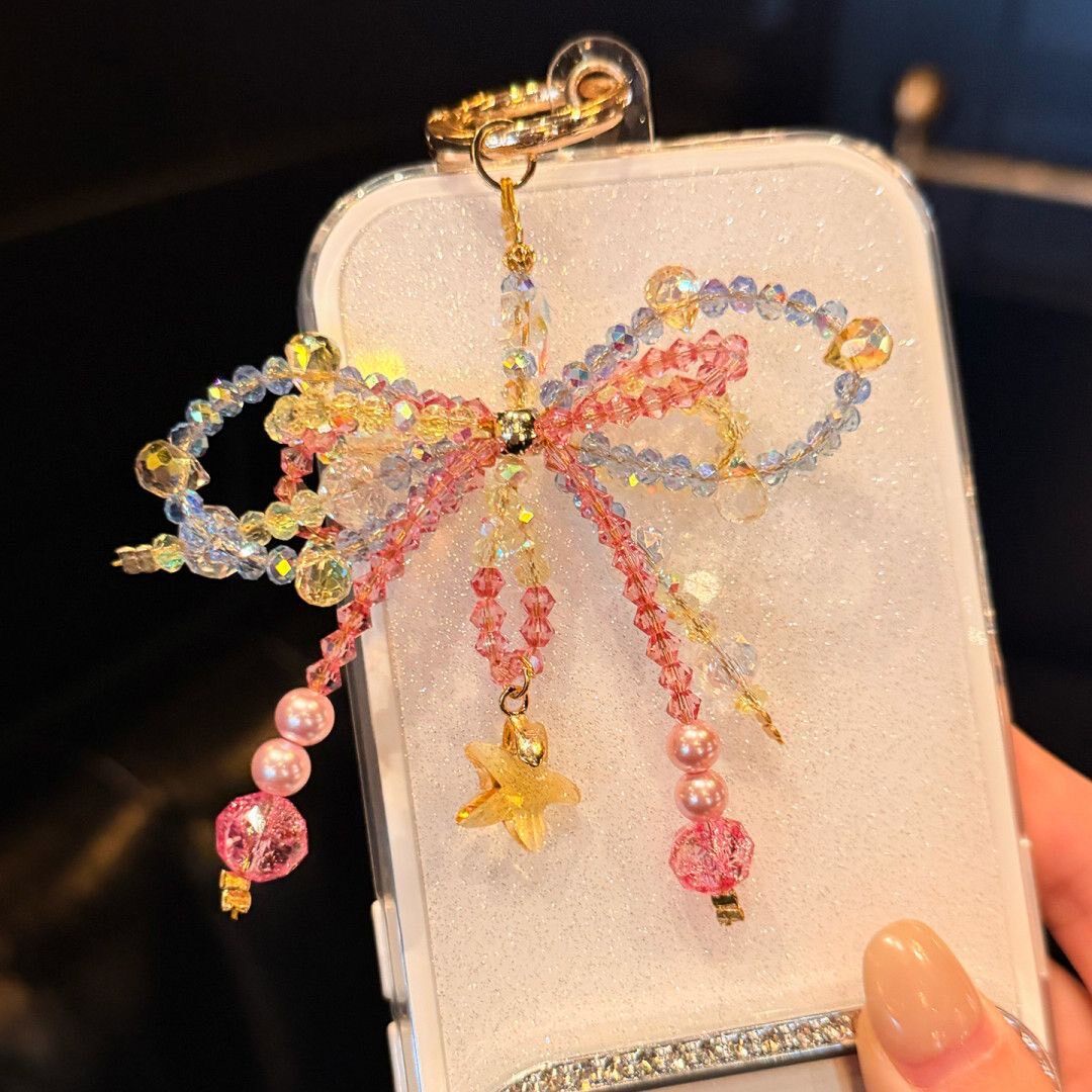Beaded Bow Phone Charm
