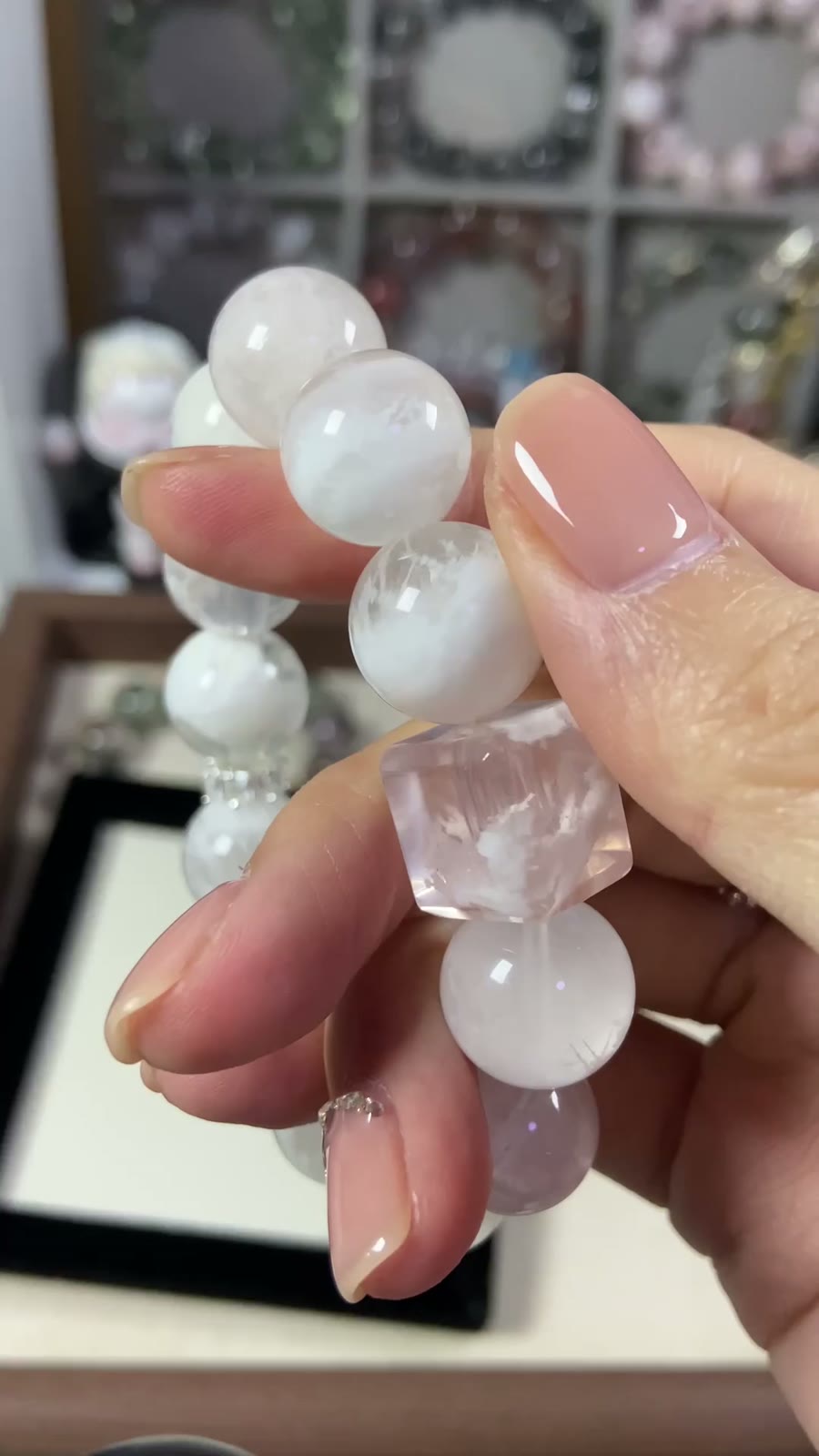 Snowflake Phantom Quartz Bracelet 14mm