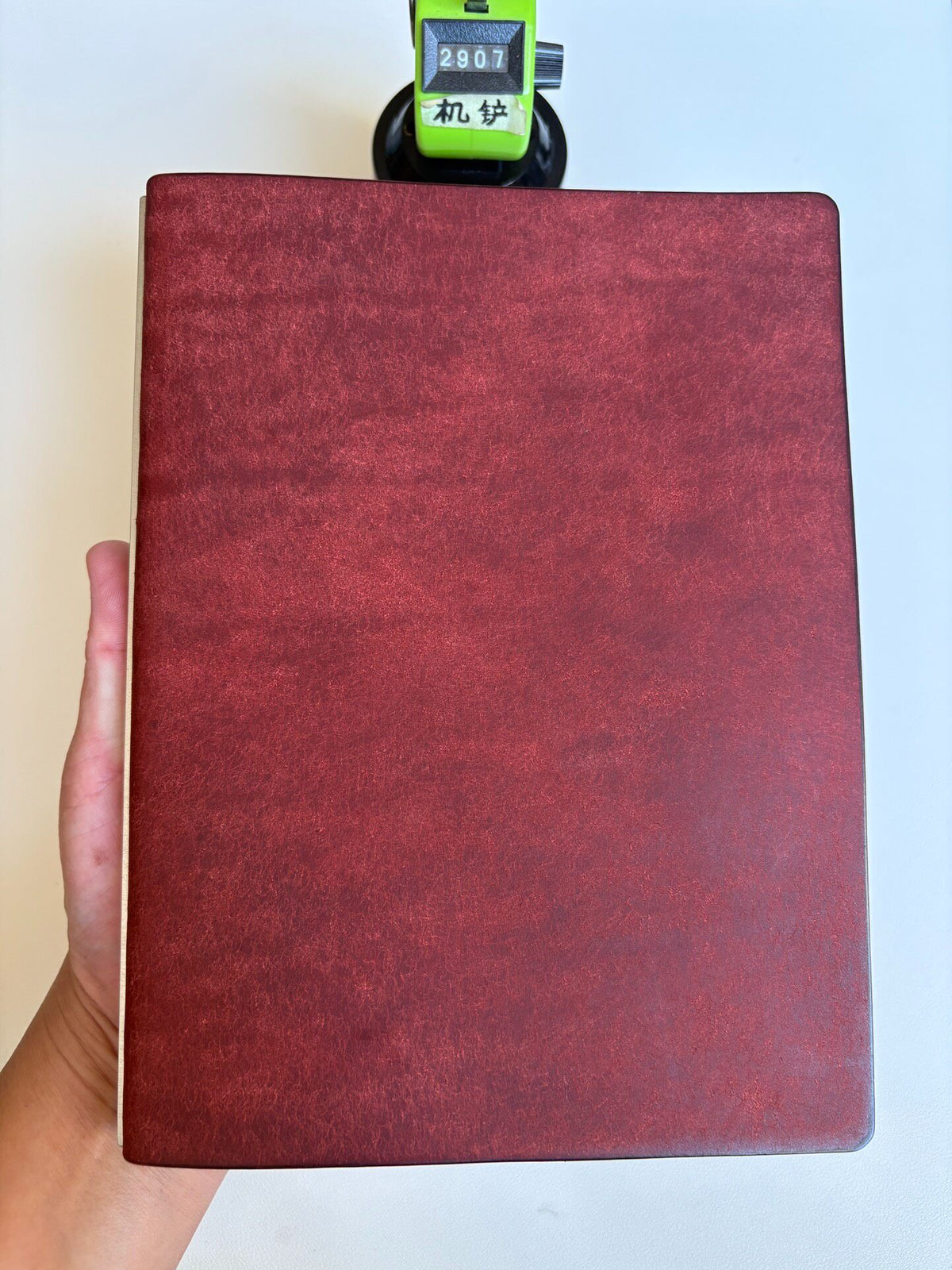 Handmade A5 Leather Ring Binder Wine Red