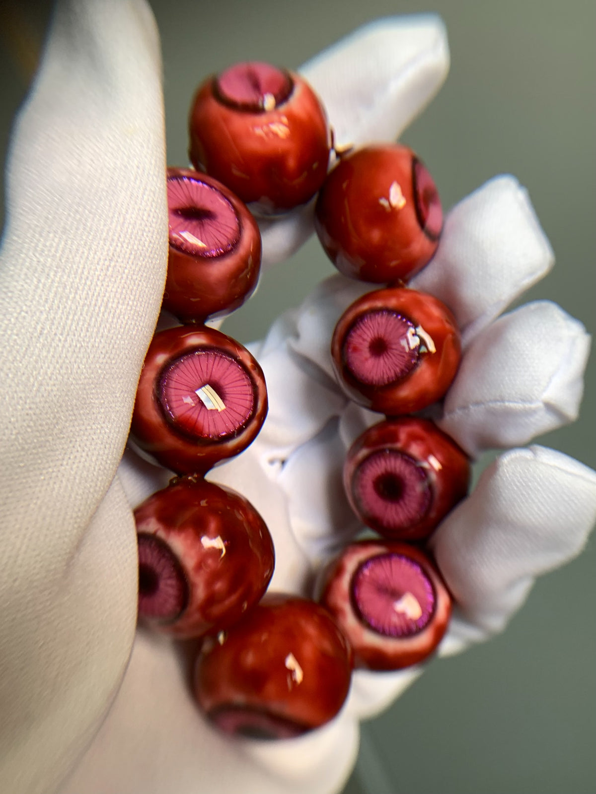 Handmade Resin Cthulhu Eyeball Bracelet Nine Beads
