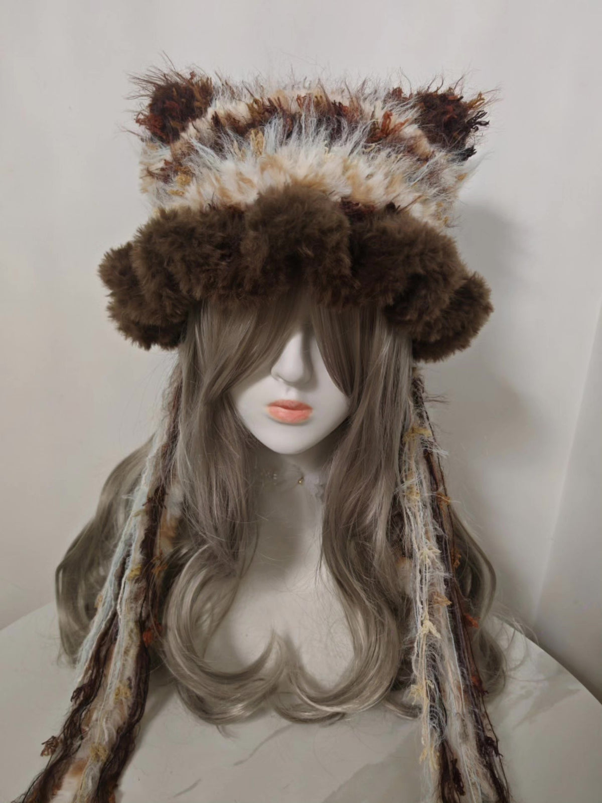 Handmade Cat Ear Hat Maillard Colors