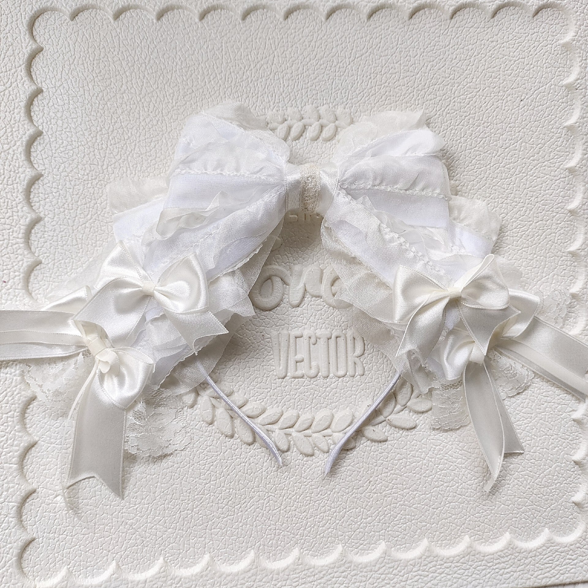 Lolita Pearl Bow Headband with Detachable Veil