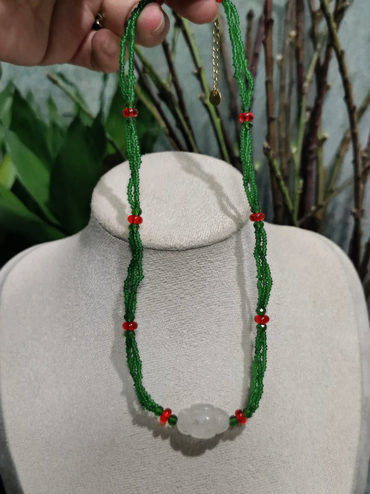 Vintage Glass Bead Multi Strand Necklace