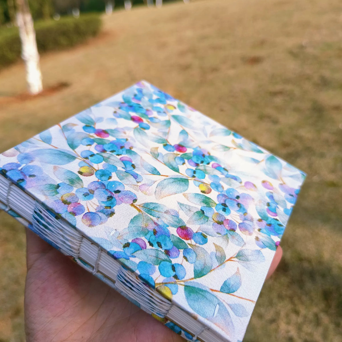 Caderno de Aquarela em Algodão Feito à Mão 12cm Quadrado