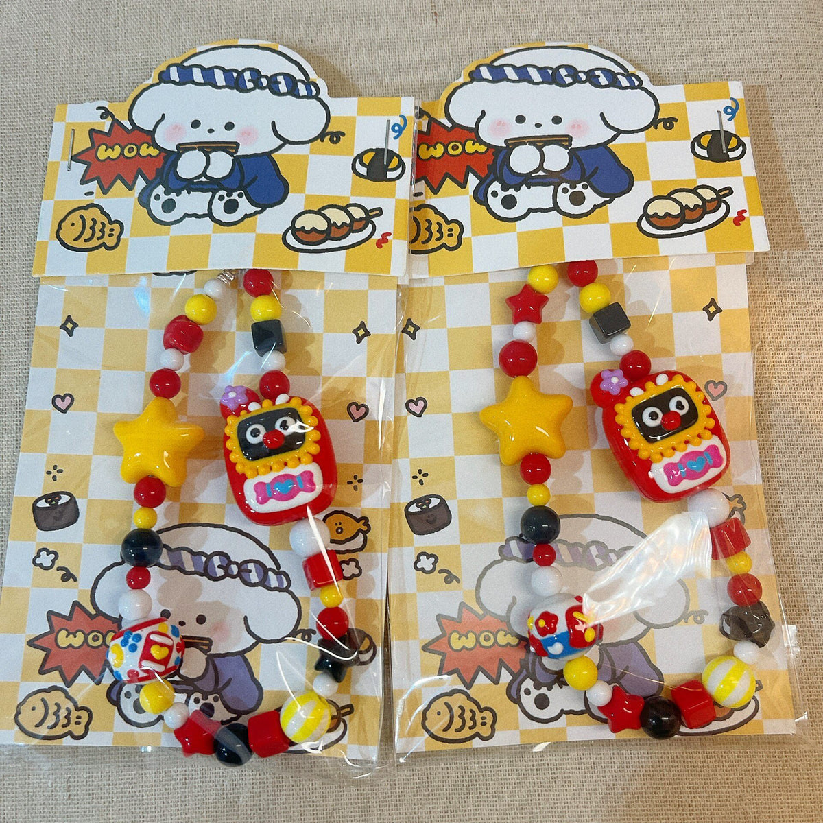 Handmade Beaded Phone Strap Cartoon Charms