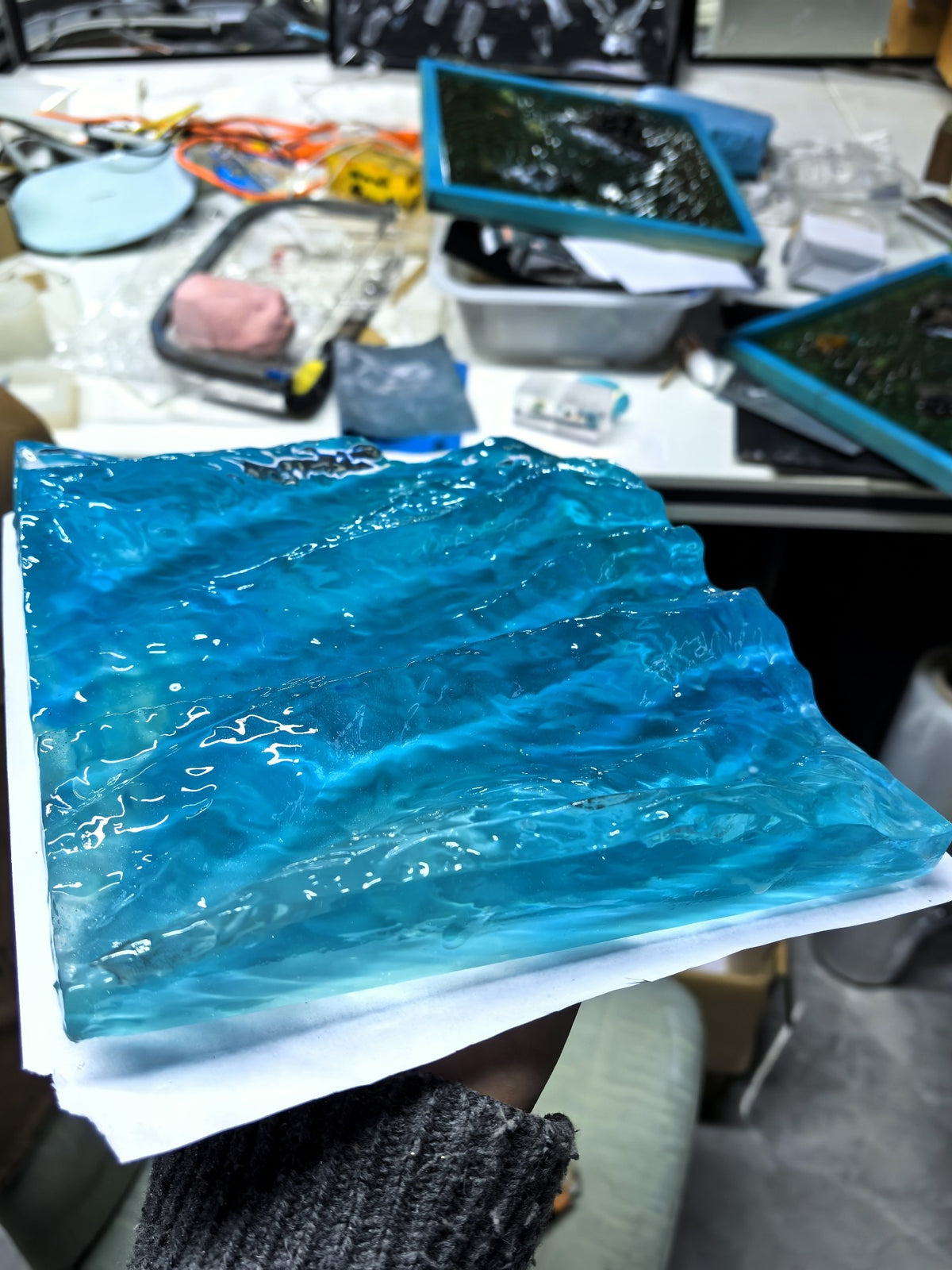 Handmade Resin Ocean Wave Wall Art
