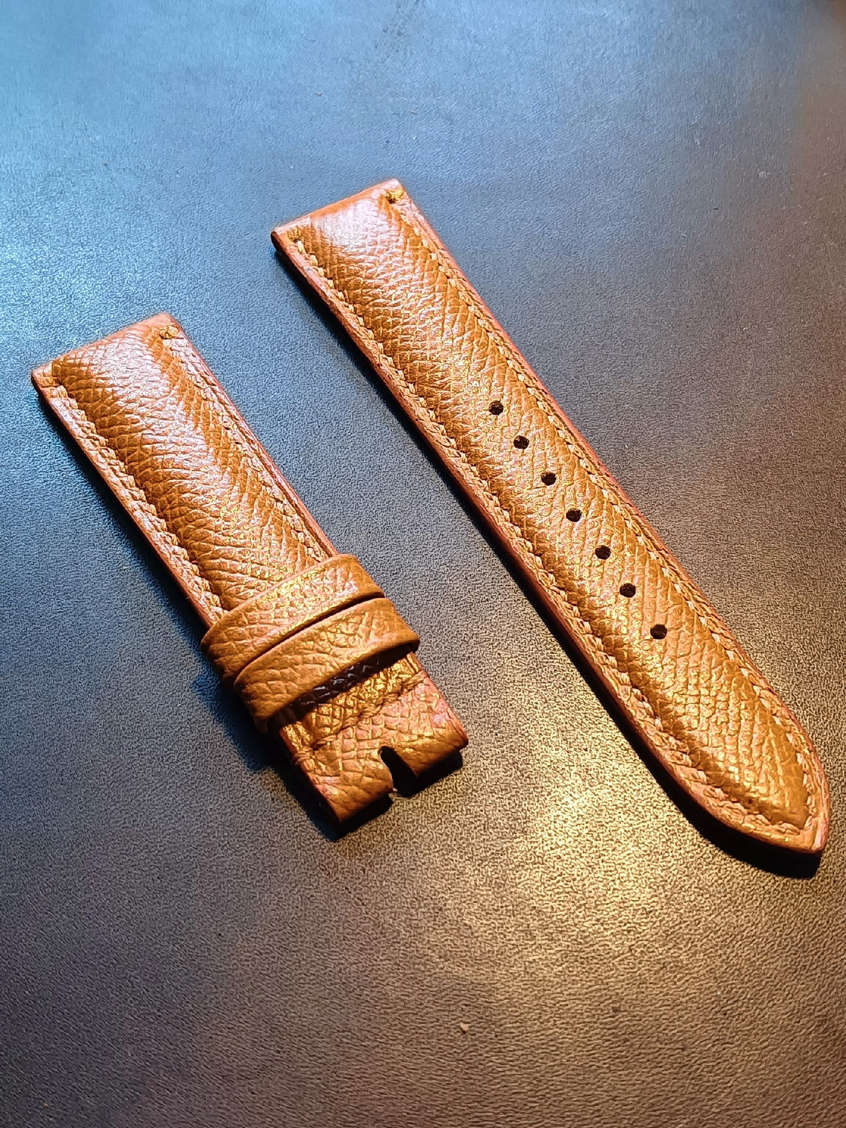 Hand Stitched Epsom Leather Watch Strap 21mm