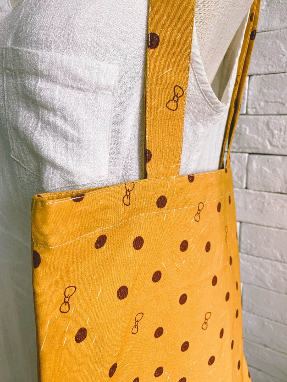 Saco de Ombro em Lona Amarelo Mostarda