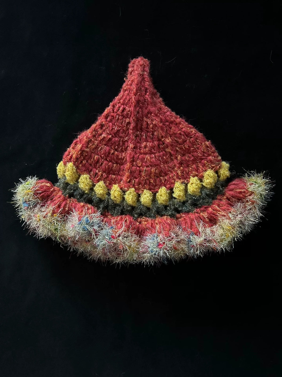Hand Crocheted Pointed Crown Knit Hat