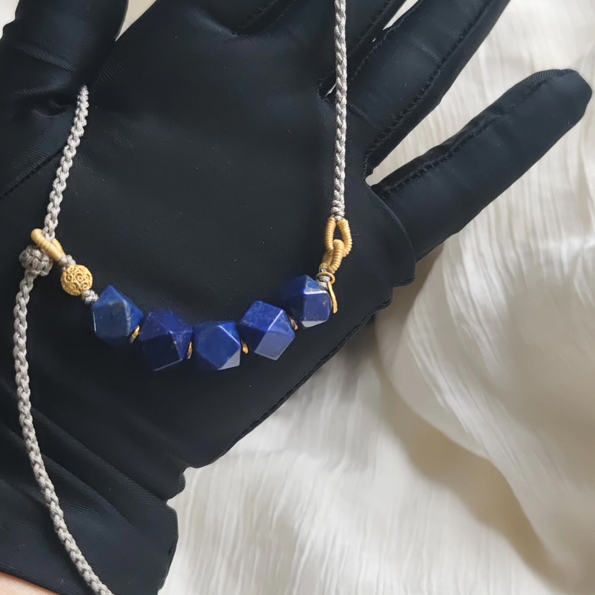 Lapis Lazuli Hand Braided Cord Necklace