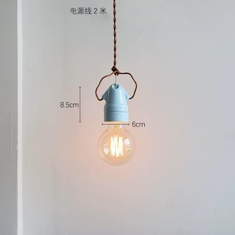 Ceramic Pendant Light with Fabric Cord