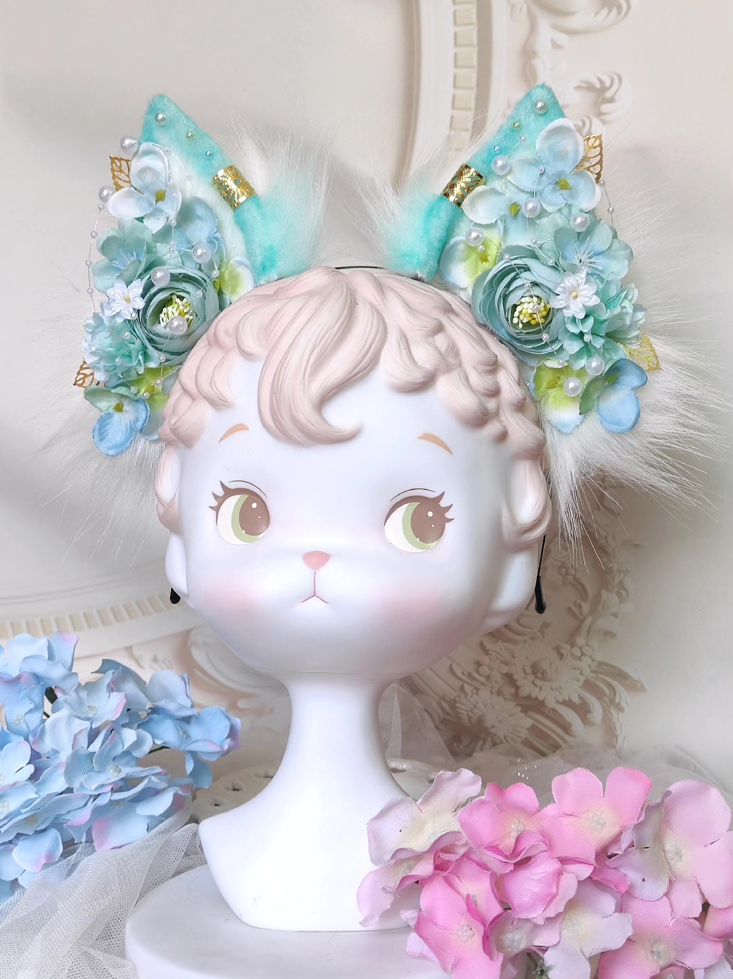 Floral Animal Ear Headband with Lolita and Chinese Style