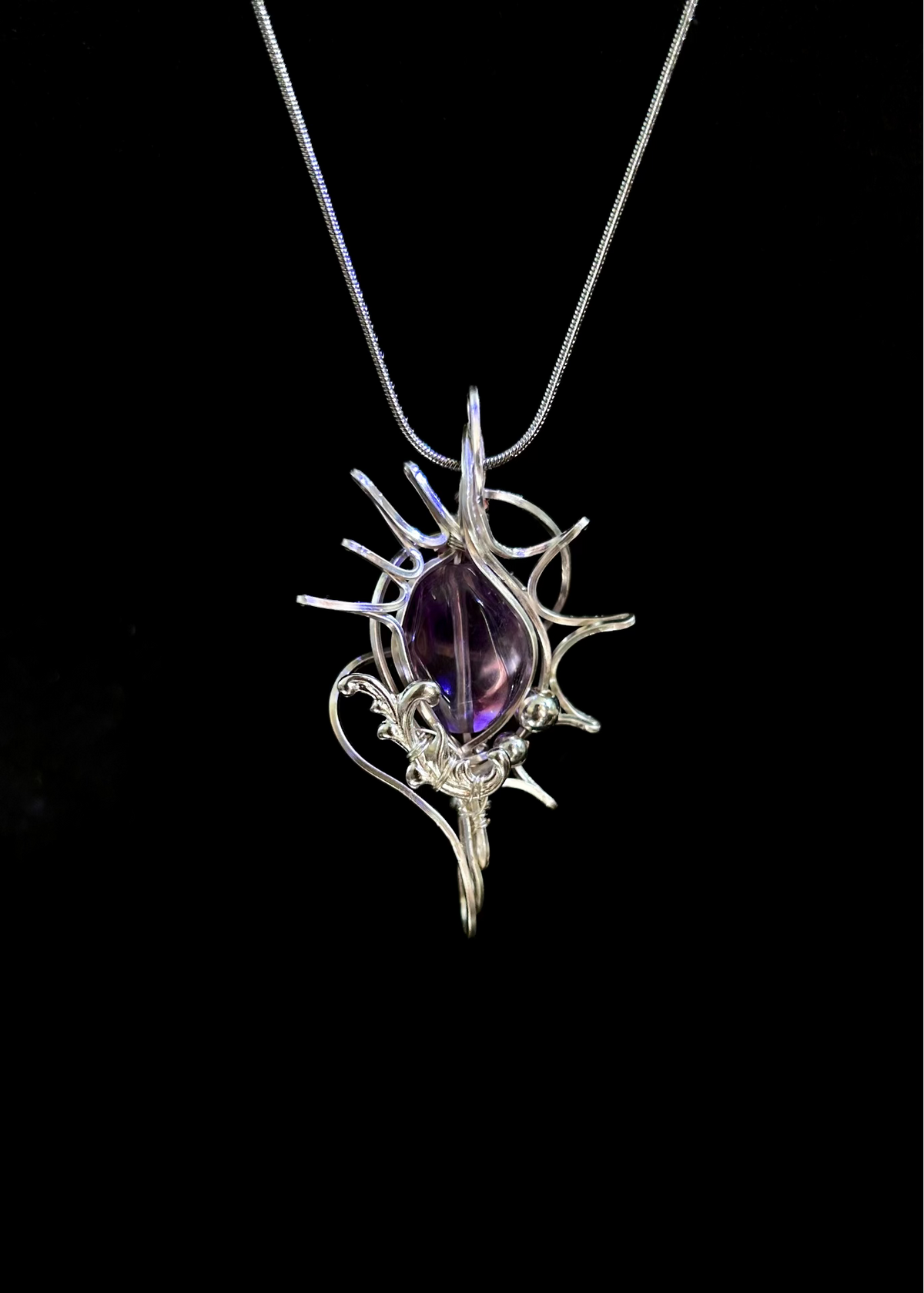 Amethyst Wire Wrapped Necklace