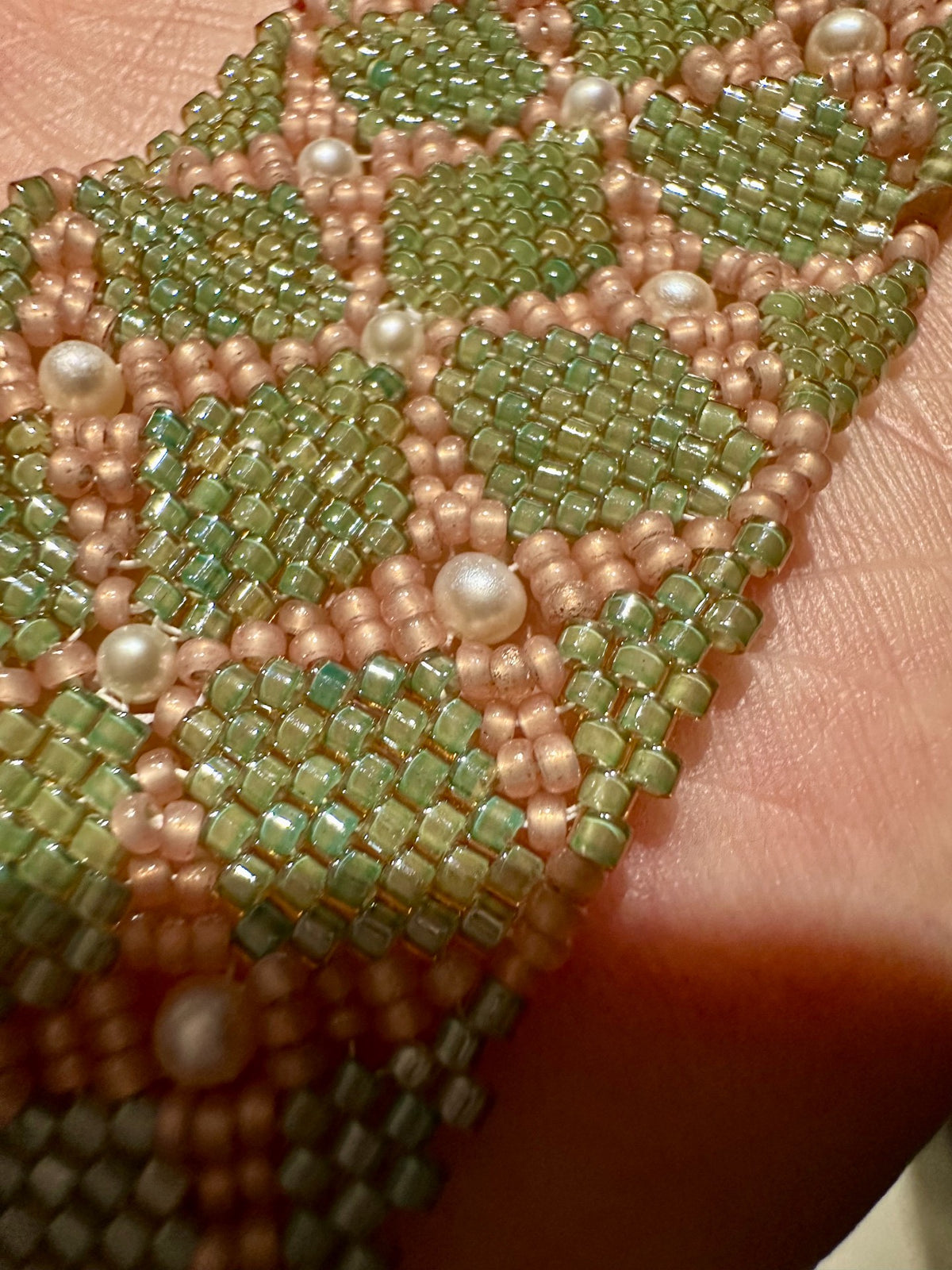 Handcrafted Beaded Bracelet with Natural Pearls