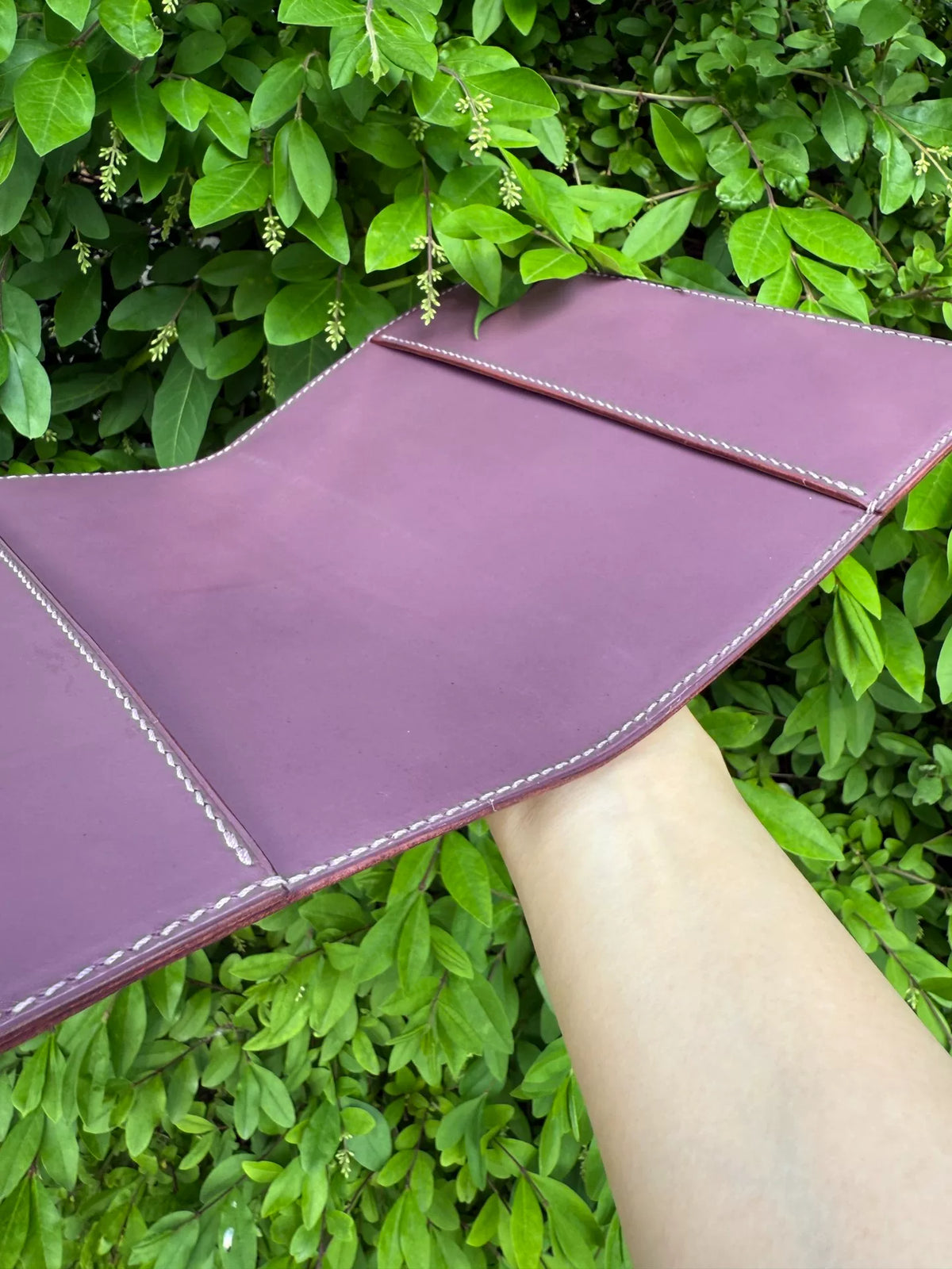 Copertina per quaderno A5 in pelle artigianale lavanda