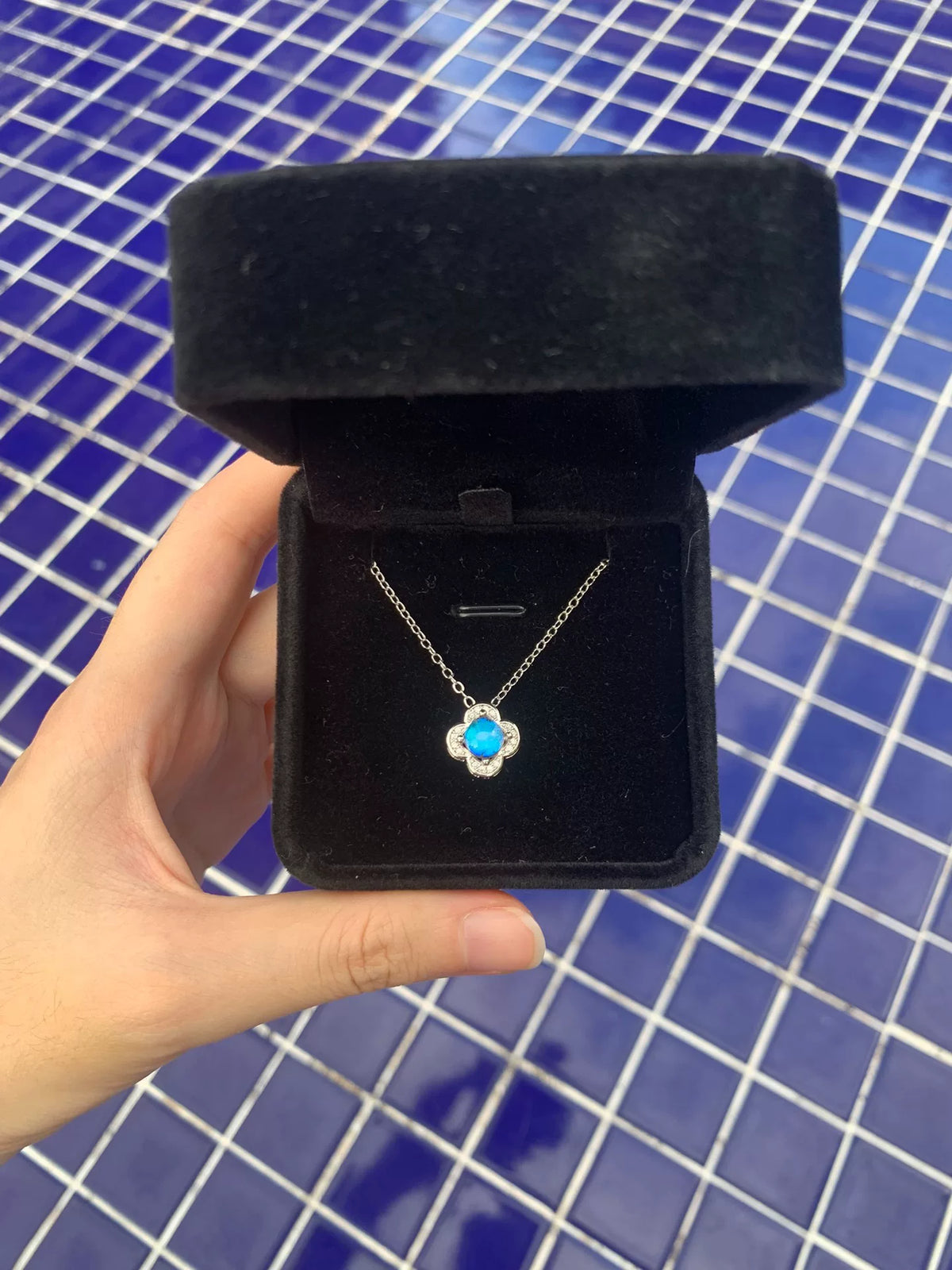 Blue Morpho Vlervleugel Vierklaver Ketting
