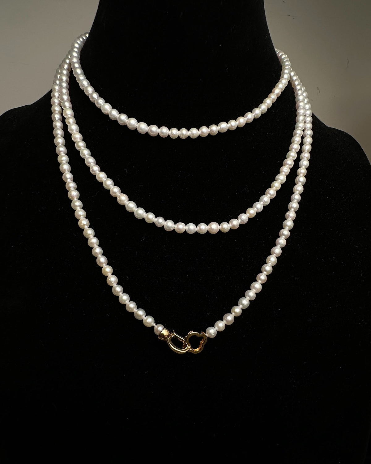 Collier trois rangs de perles naturelles 120 cm