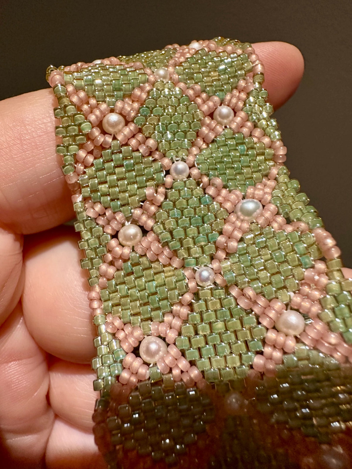 Handcrafted Beaded Bracelet with Natural Pearls