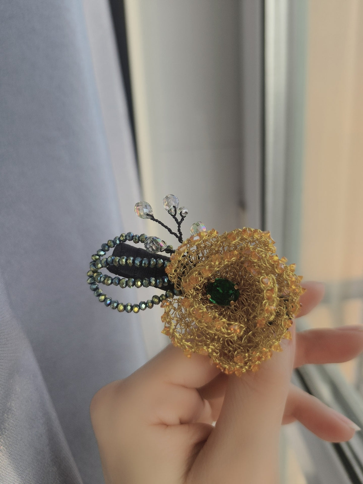 Golden Peony Duckbill Hair Clip