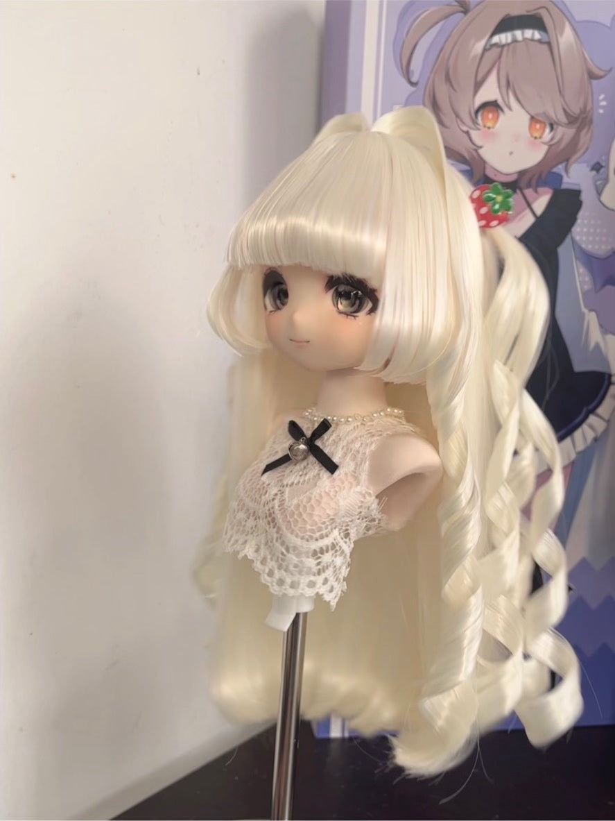 Cream Spiral Curl Doll Wig