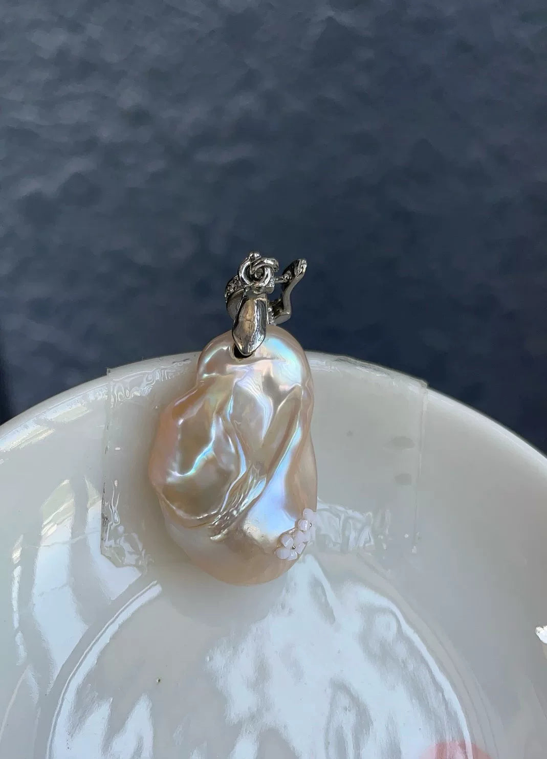 Creamy Pink Baroque Pearl Pendant