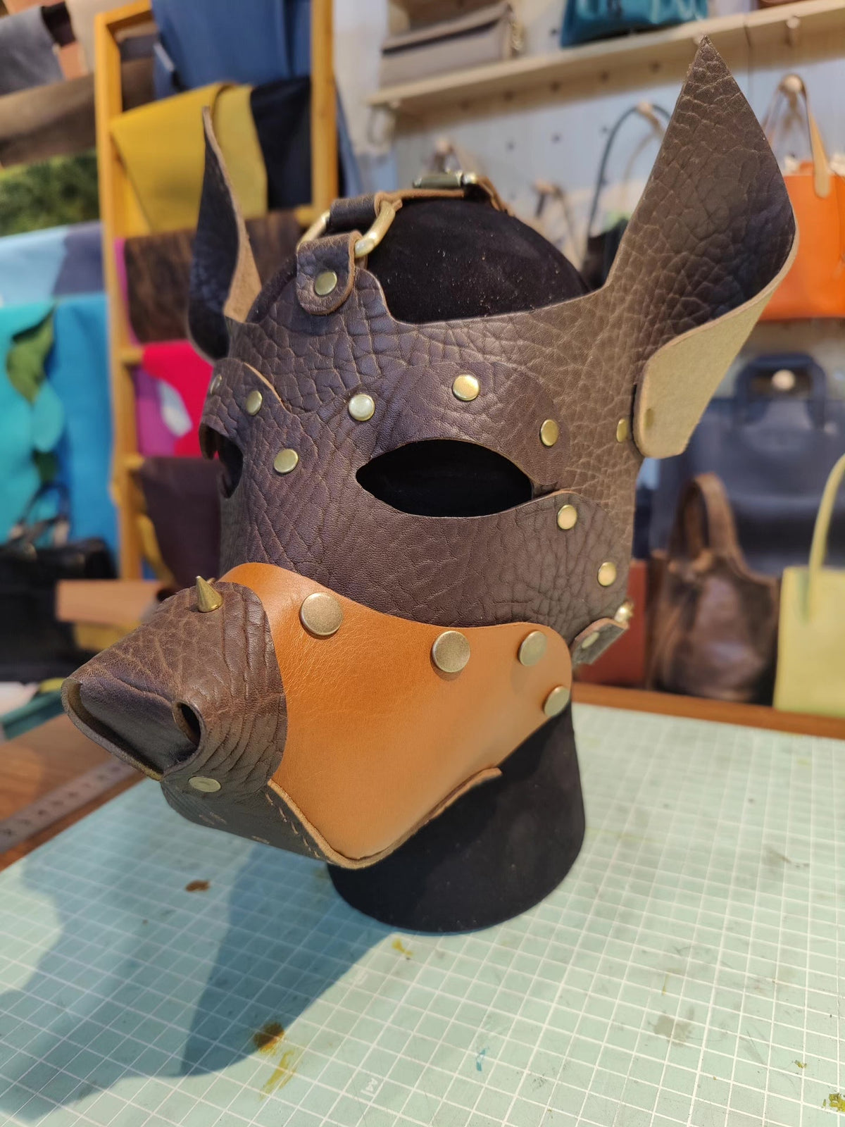 Handcrafted Leather Dog Mask