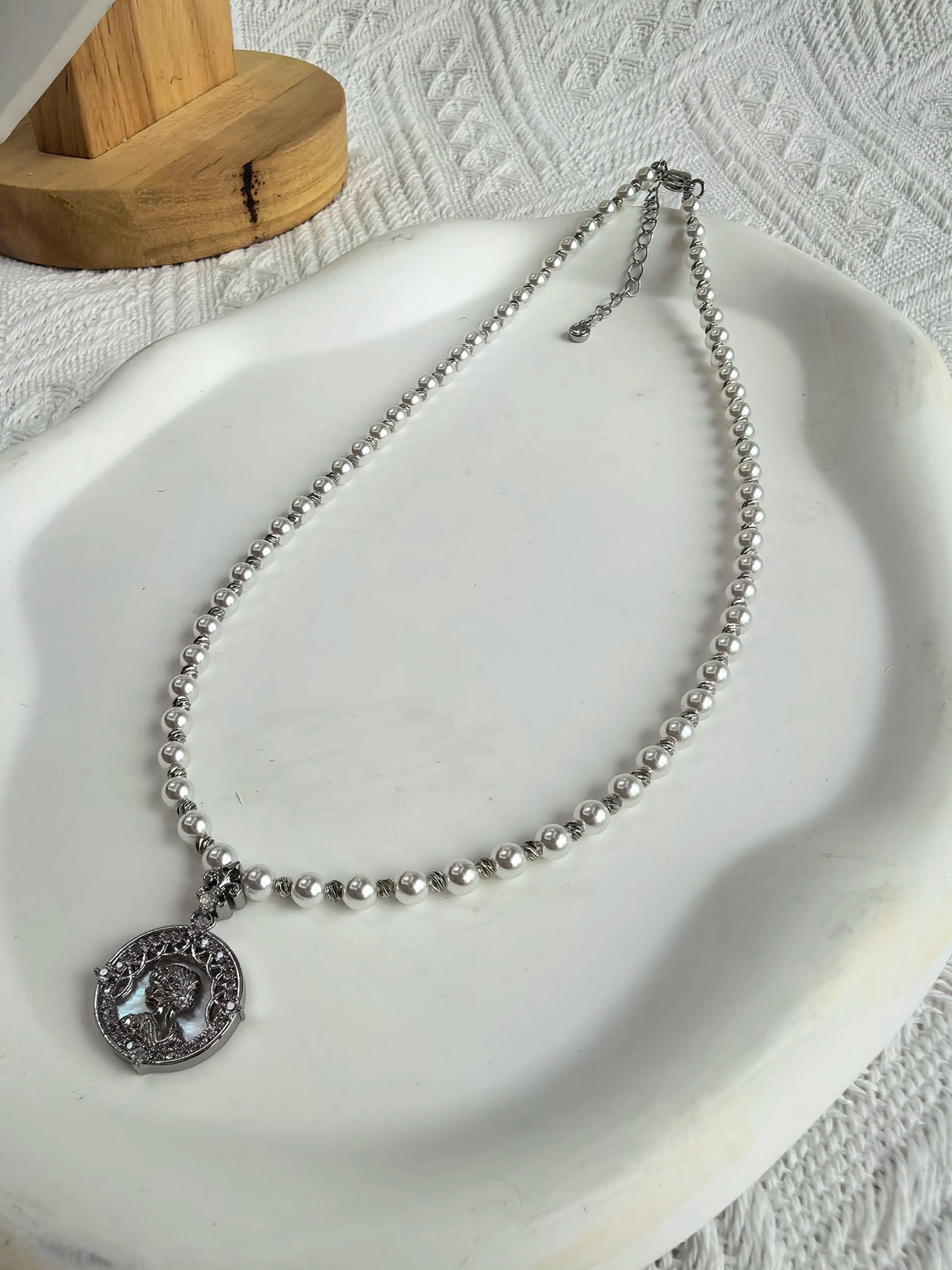 Swarovski Pearl Necklace with Crystal Pendant