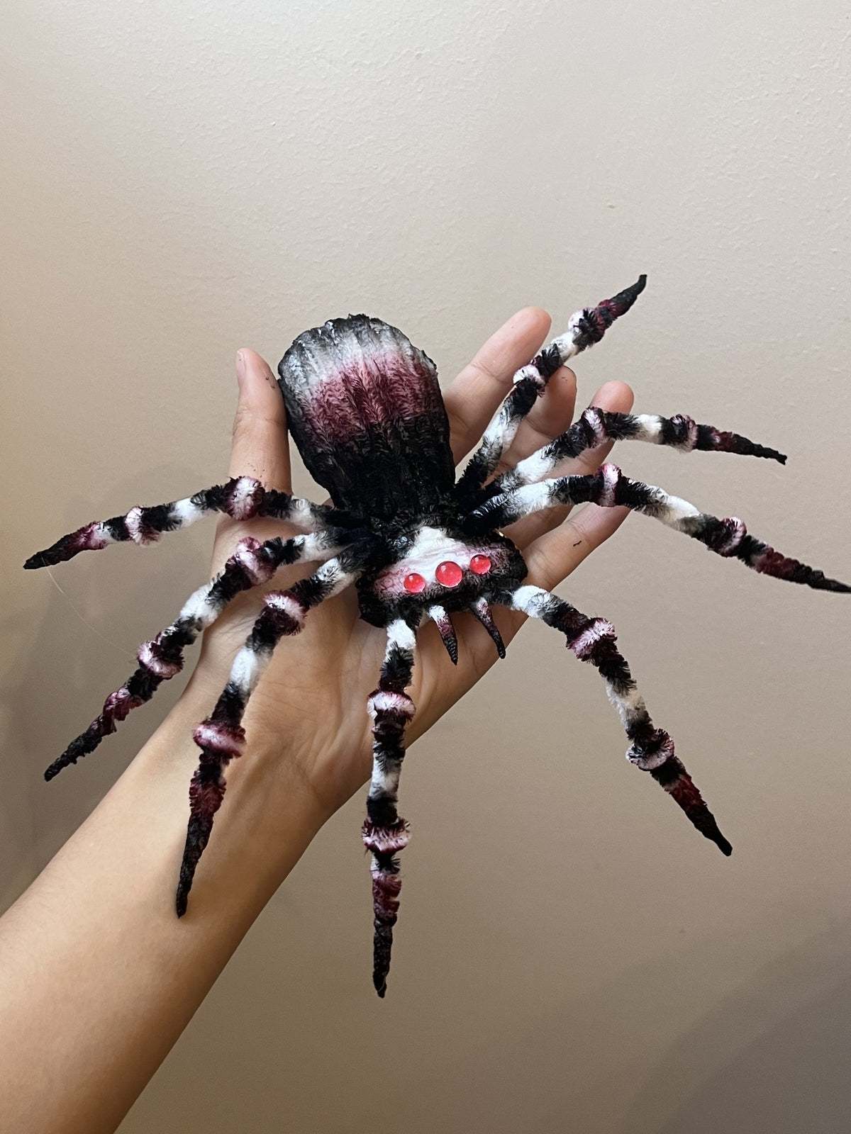 Handmade Chenille Spider Plush Dark Gothic