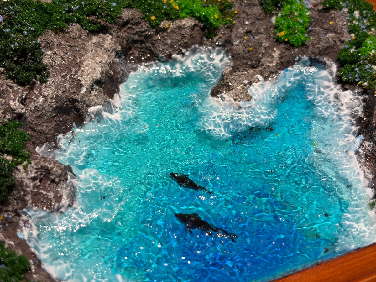 Wooden Frame Resin Ocean Diorama