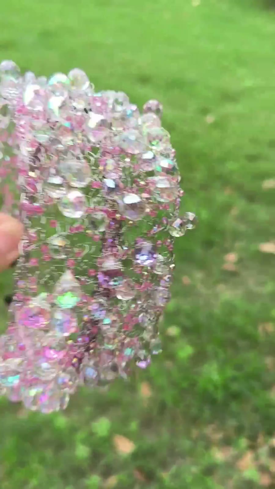 Large bandeau en maille de cristal fait main