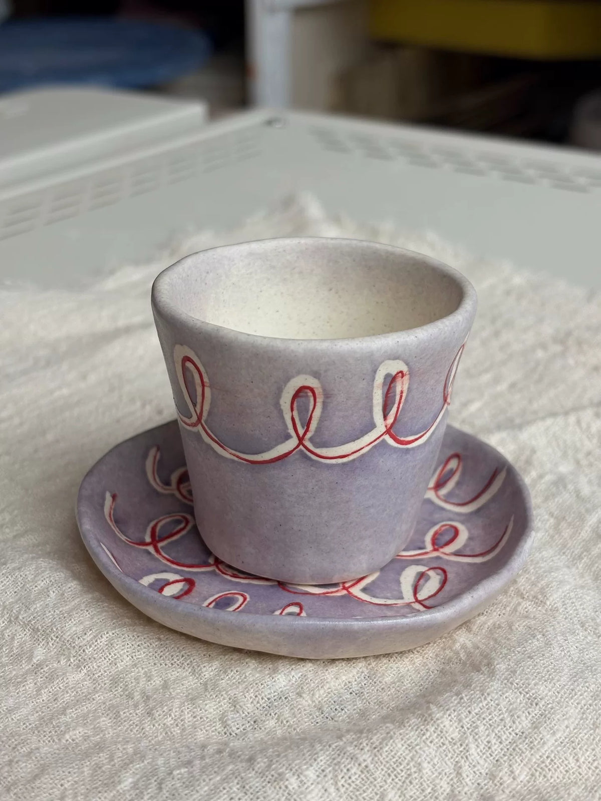 Ensemble tasse et soucoupe en céramique artisanale 75 ml