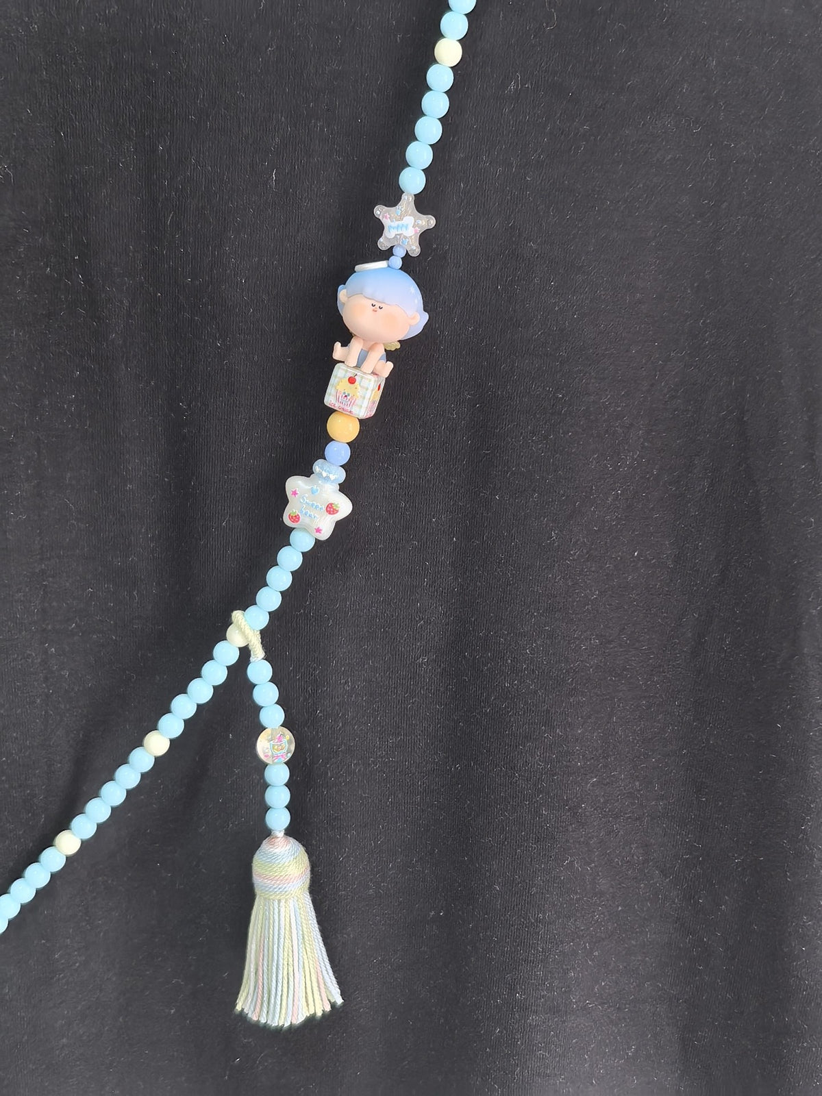 Beaded Phone Strap with Angel Charm