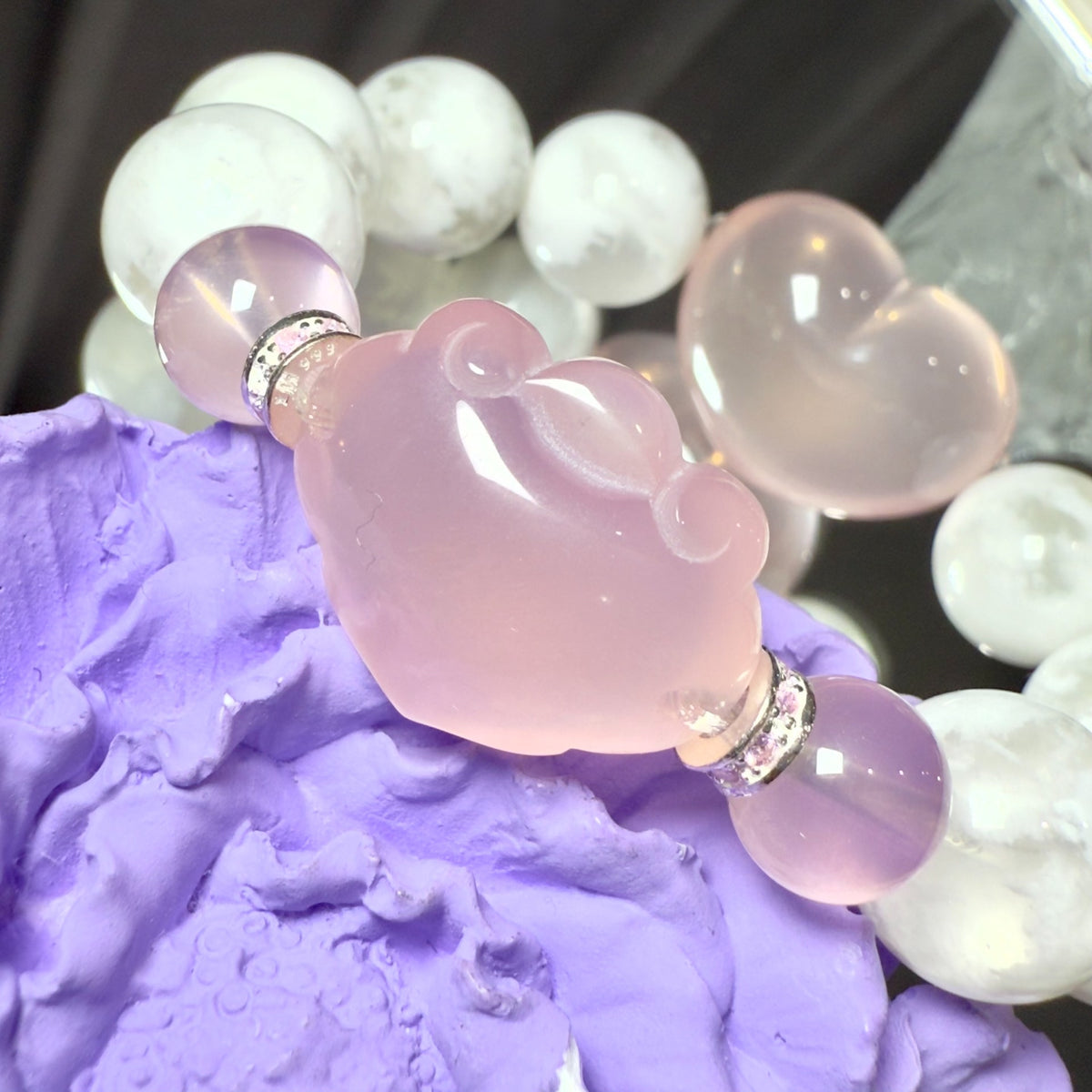 Bracelet Phantom cristal rose-blanc flocon de neige