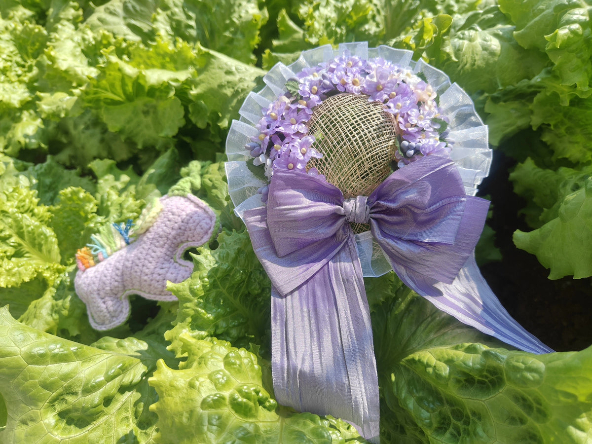 Mini Cappello Lolita con Fiori Viola