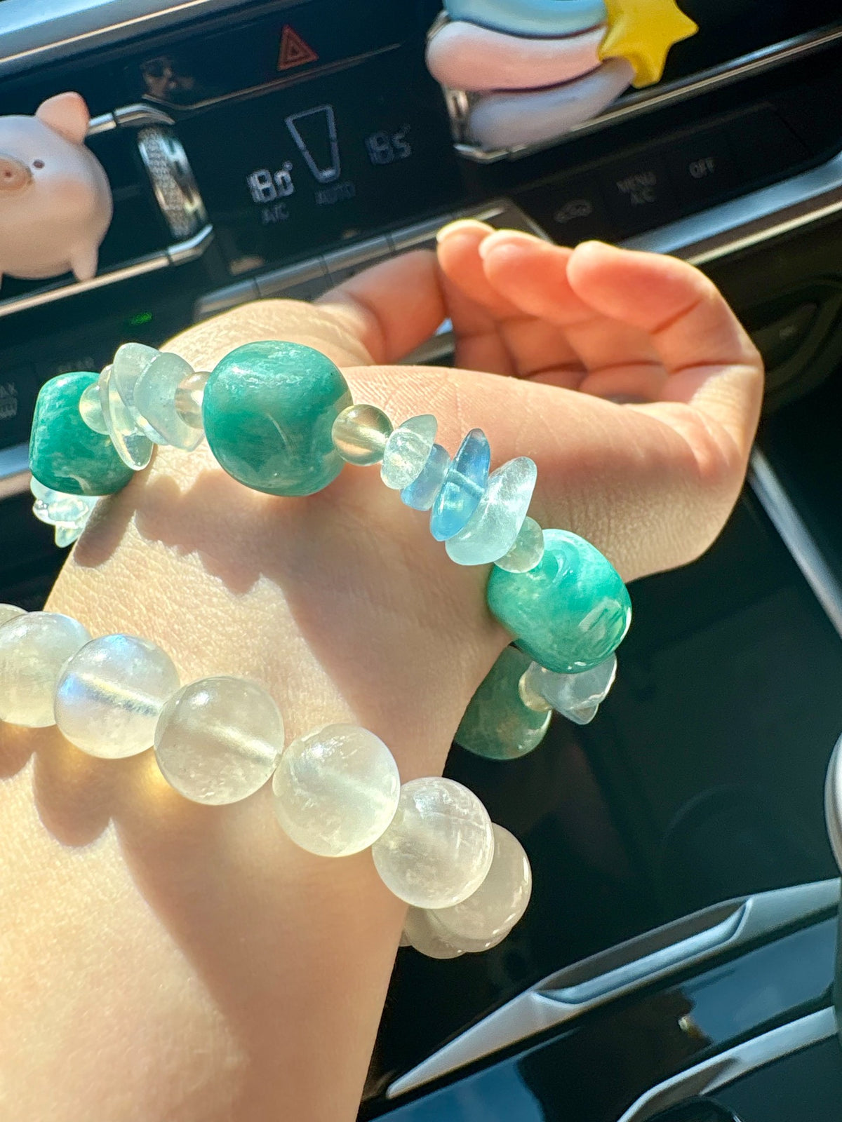 Amazonite Aquamarine Prehnite Beaded Bracelet