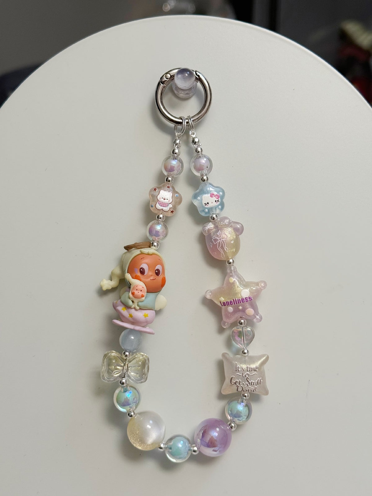 Beaded Phone Strap Pastel Star Charm