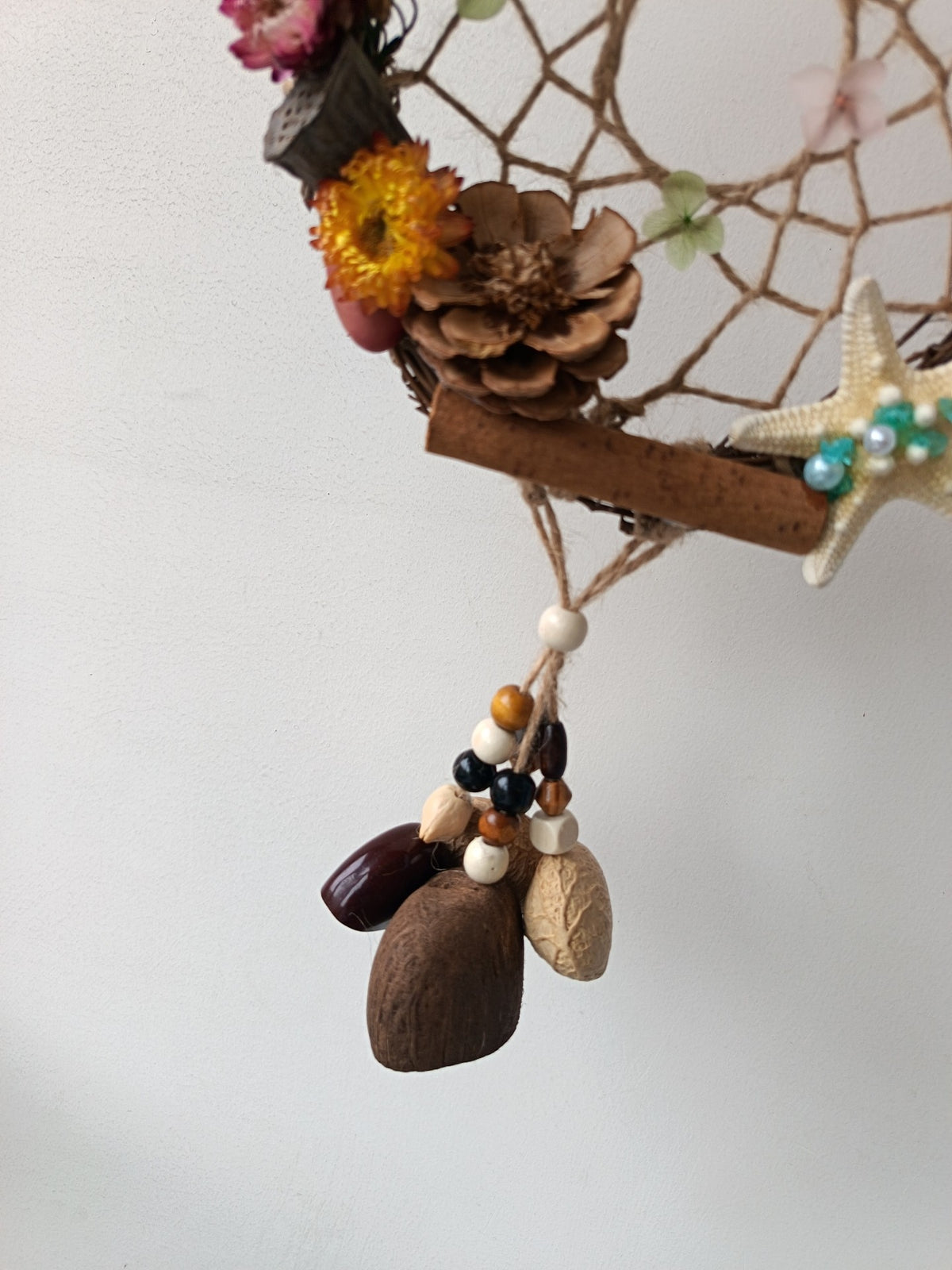Handcrafted Twig Dreamcatcher with Shells