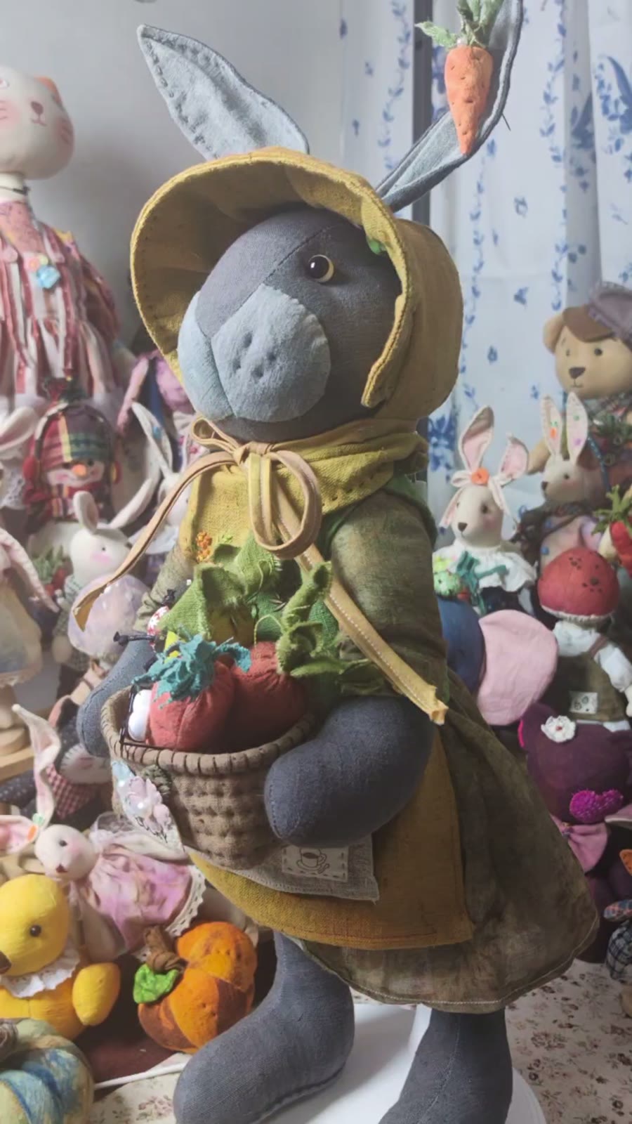 Handmade Plant Dyed Cloth Rabbit Doll 50cm
