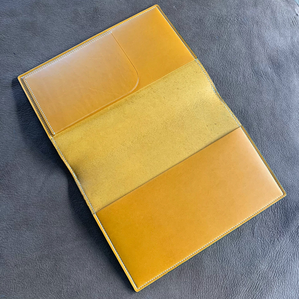 Étui de carnet A5 en cuir de varan vert
