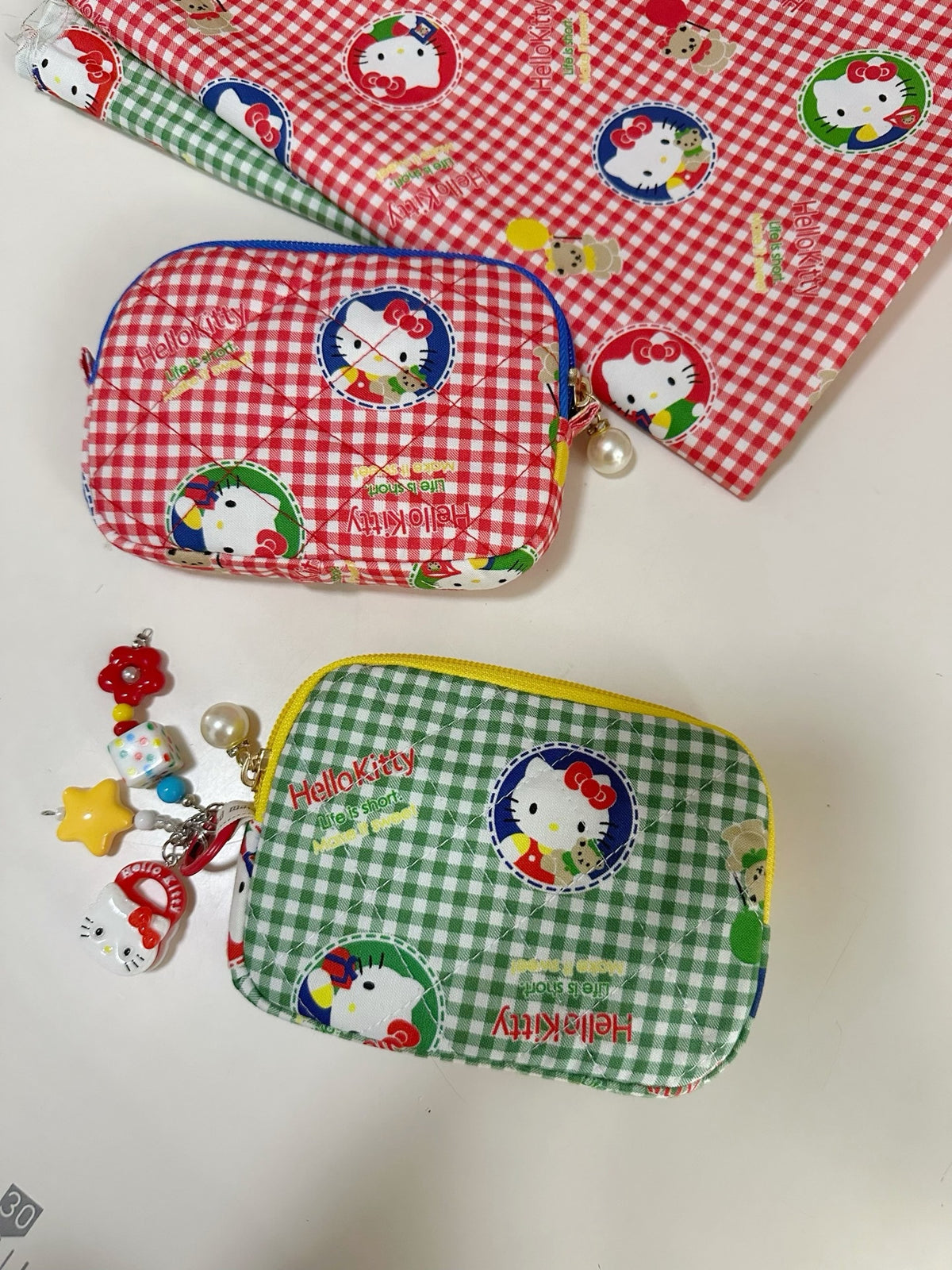 Hello Kitty Gingham Check Coin Pouch