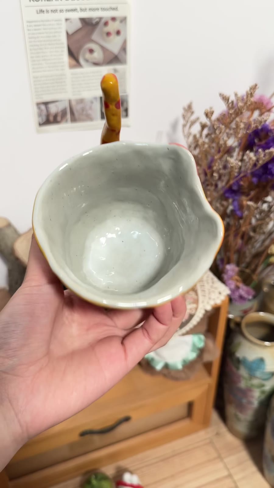 Handmade Orange Tabby Cat Ceramic Coffee Mug